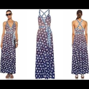 DVF Samson Batik Print Silk Wrap Maxi Dress
